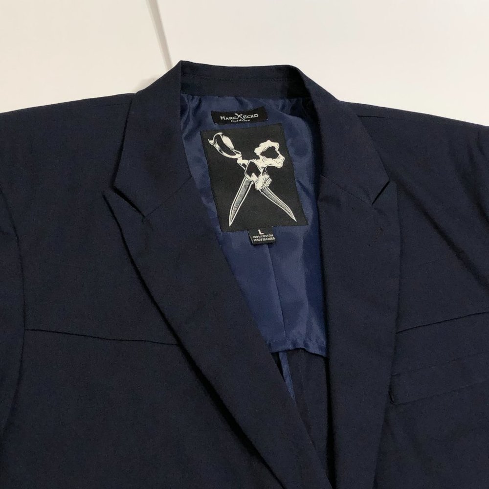 Marc Ecko Cotton Navy Blazer Jacket Sport Coat NWT - Picture 2 of 7